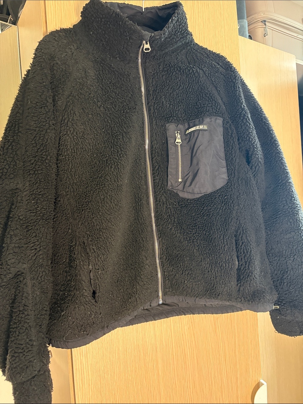 Black Fleece Zip-Up Jacket